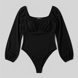 Black‎  Bodysuit in size XXL with long sleeves by SHEIN